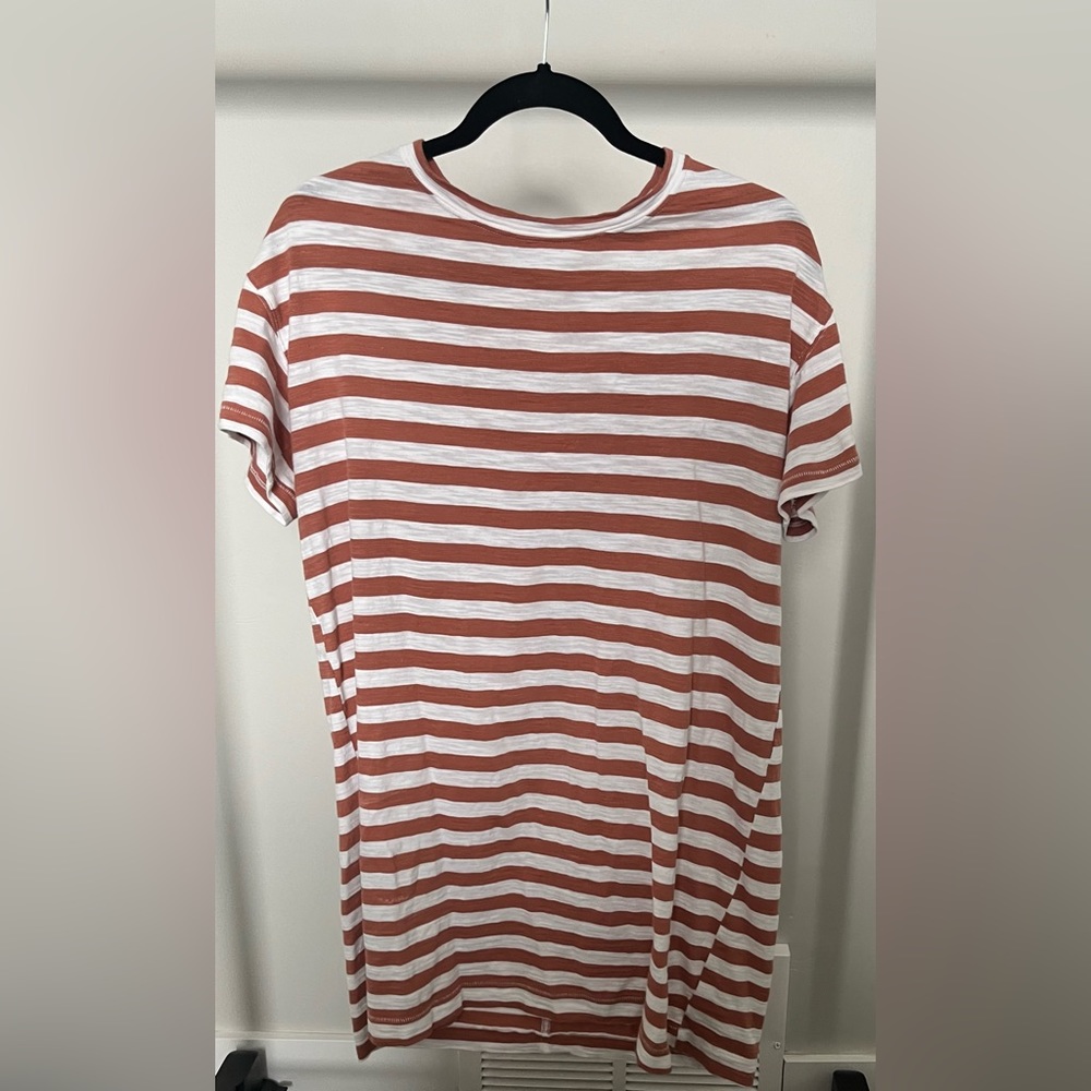 Old Navy Dress | Light Rust and White Striped | Size S